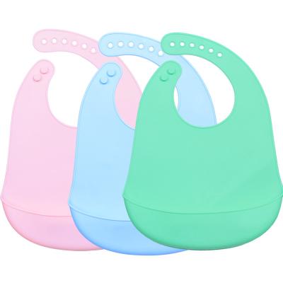 China The latest hot sale baby silicone antibacterial waterproof silicone bib can be customized printing baby bib wholesale for sale