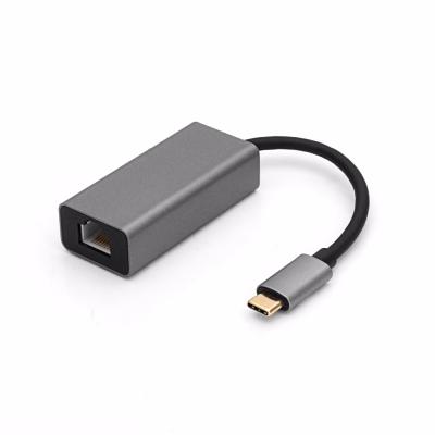 China Plug And Play 3.1 Type C To RJ45 Gigabit Ethernet Lan Network Adapter Cable USB C Hub for sale