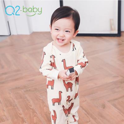 China Cute Animal Pattern Newborn Knitted Romper Button Closure Unisex Newborn Baby Romper Jumpsuit for sale