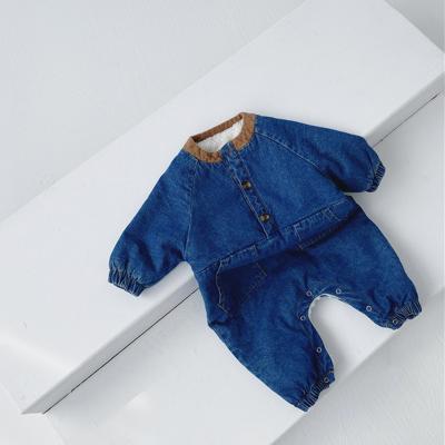 China Jumpsuit Winter Newborn Knitted Romper Warm Baby Clothes Long Sleeve Winter Double Layer for sale