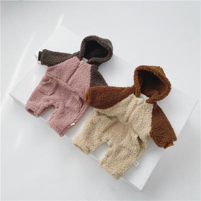 China Winter Infant Girls Boys Newborn Knitted Romper Fleeced Winter Baby Jumpsuit for sale