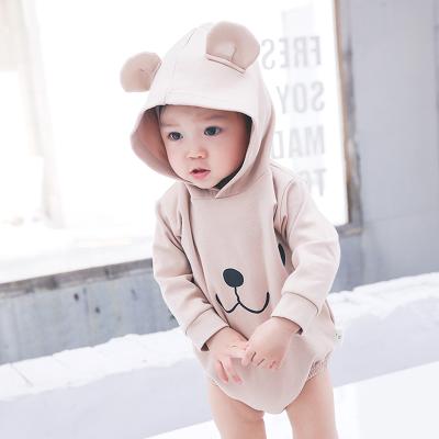 China Q2-Baby 	Cartoon Romper Jumpsuit Overrun Bear Ears On The Hoodie Spring And Autumn en venta