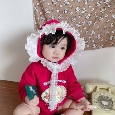 Chine Q2-baby Ins baby autumn clothes newborn baby clothes long sleeve romper cute lace one-piece romper à vendre