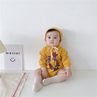 China Q2-Baby Autumn Cartoon Romper Jumpsuit Baby Hooded Sweater Baby Triangle for sale