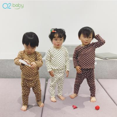 중국 Q2-baby High Quality Dot Pattern Baby Two Piece Homewear Clothing Infant Pajama Set 판매용