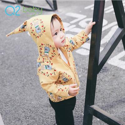 China Winter Casual Animal Pattern Newborn Hooded Jacket  Zipper Coats Printed Animal Pattern for sale