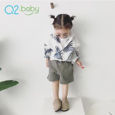 China Q2-baby Custom Design Summer Sunscreen Wear Cotton Baby Printed Blouse Shirts for sale