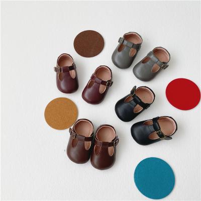 China 2021 High Quality Fashion Soft Sole Non Slip Marry Jane Babies T Bar Light Party Princess Leather Baby Shoes for sale