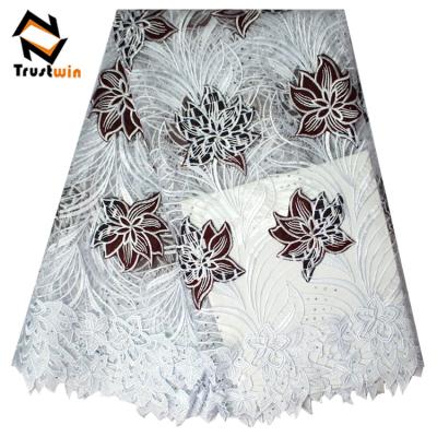 China China Sustainable Supplier Nigerian Bridal Wax Lace Fabric For Wedding And Party for sale