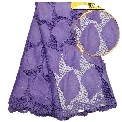 China OTHER Hot Selling Water Soluble Cord Lace Fabric African Guipure Lace With Stones for sale