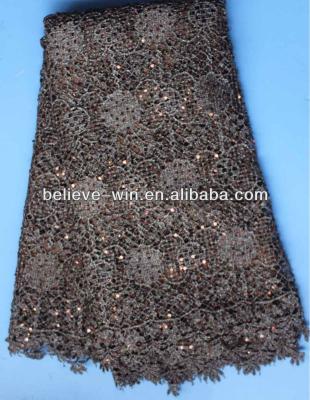 China Sustainable metallic /watersoluble chemical embroidery with sequins lace for sale