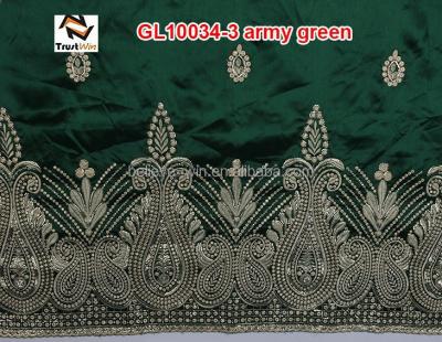 China Sustainable Fashion Design African Georges Tote Embroidered Army Green GL10034 Georges Fabric for sale