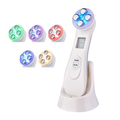 China Skin Tightening Professional Ionic LED Light Therapy Skin Massage EMS Microcurrent Facial Massager for sale