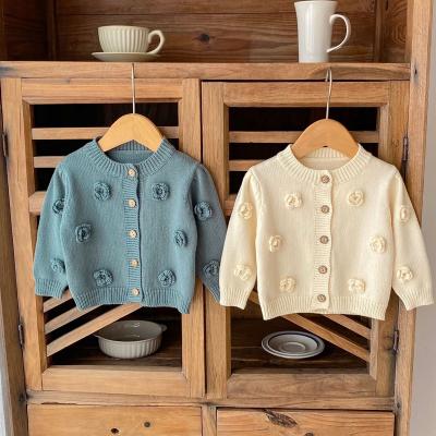 China Breathable Newborn Baby Clothes Knitted Sweatshirt Cardigan Baby Knit Cotton Sweater Maker Designer Girls Knitwear for sale