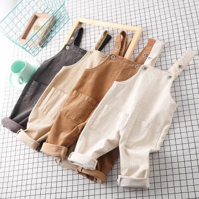 China 100% Cotton Spring Autumn Cotton Pants Toddler Baby Shoulder Belt Pants Overall Baby Fashion Overalls Casual Corduroy Romper for sale