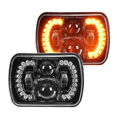 China High Quality Aluminum + PC Dot Approved High-Low Square Beam Projector Headlights 5x7 7Inch Rectangular LED Headlights For Off Road Led for sale