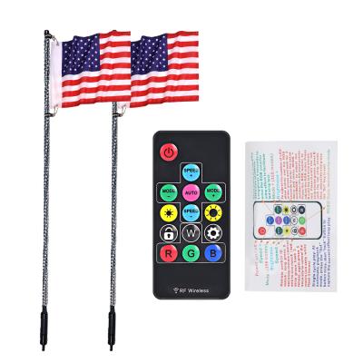 China Spiral Ip67 360 RGB Led Light 4X4 Ip67 Light Whip It Light Rods Aluminum Atv High Quality Flag PC+ Color Chaising For Atv Utv Rzr Offroad for sale