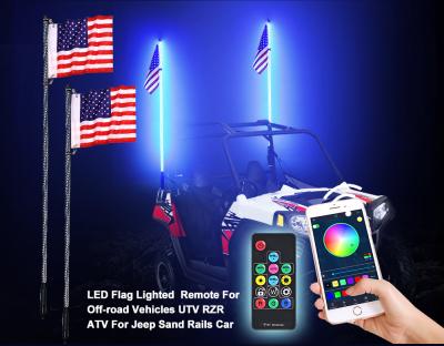 China 4X4 Vihicles LOYO Led Light 360 LED Light Spiral RGB Flag Whip Remote Control Whip For ATV UTV RZR for sale