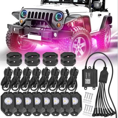 China LOYO 8 Aluminum+PC Lugs Rocker Lug Lug With Bluetooths App Control Music Mode Wheel Turn Signal Light For Truck ATV UTV RZR for sale