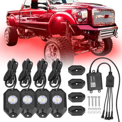 China Top Selling Small Size Rgbw 4Pods Led Rock Light With App Control Ip68 Led Light Kit For Jeep Truck Rock Light for sale