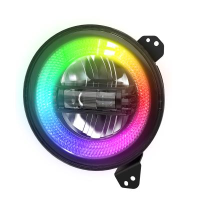 China Loyo Dot Approved 9 Inch Round RGB Led Headlight 60W High Beam 9 Inch Loe W RGB Led Headlight For Jeep Wrangler Jl 2018+ 9 Inch for sale