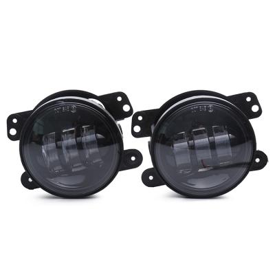 China Aluminum Die Cast HOT Selling 4x4 Housing 4 Inch Round Auto LED Fog Lights 30W 12 Volt IP67 Waterproof Super Bright For Jeep Wangler JK TJ for sale