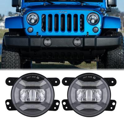 China New 30W 4Inch 12 Volt Diecast Aluminum Housing 2022 Led Fog Lights Turn Lamp Yellow Off Road Car Led Lamp 4 Inch Round Aftermarket Fog Lights For Jeep for sale