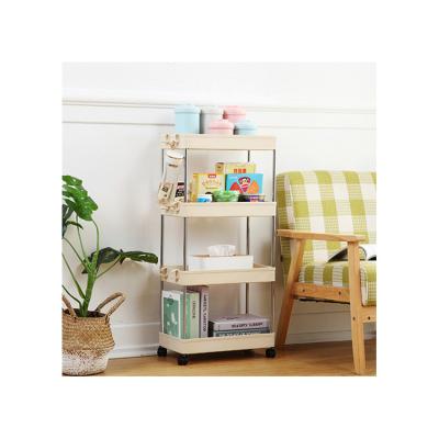 China Modern 4 Tier Bathroom Kitchen Organizer Trolley Storage Drawer Rolling Cart for sale