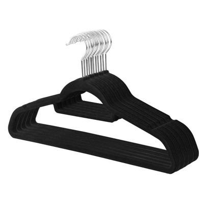 China Modern Wholesale Plastic Black Velvet Hanger Coat Rack Hangers for sale