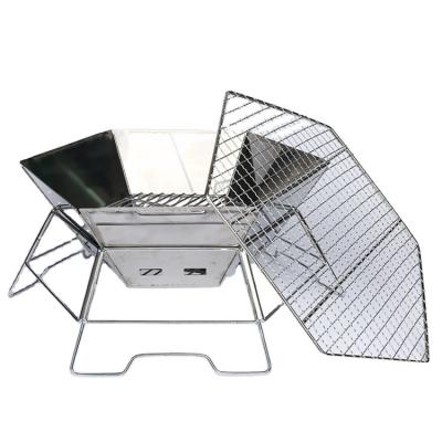 China Portable Stainless Steel Party BBQ Barbecue Stainless Steel Outdoor Camping Grilling Foldable Charcoal Grill for sale