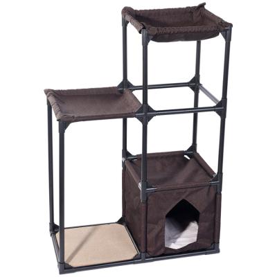 China Viable Wholesale Carton Scratcher Cat Climber Tree House Large Multilevel Cat Climbing Tower for sale