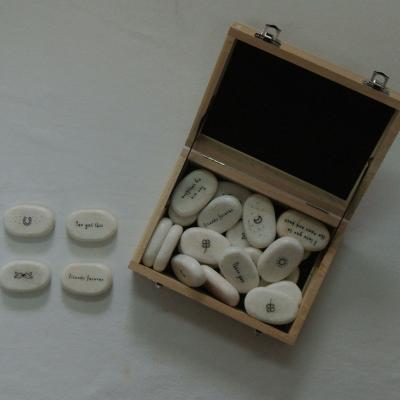 China Europe White Marble Stone Custom Pocket Printing Stone for sale