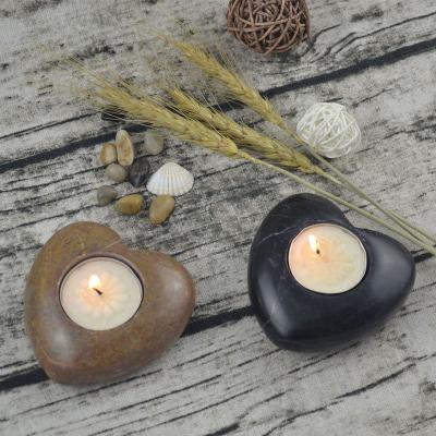 China Natural Marble Stone Home Decoration Candle Holder Heart Shape For Decoration for sale