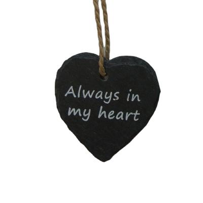 China China Slate Gifts Customized Printed Design Slate Plaque Heart Shape for sale