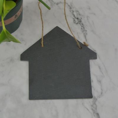 China Europe slate slabs hanging house shape slate slab for decoration for sale