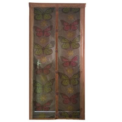 China BaiChua Sun Flower Fancy Door Curtain Durable Magnetic Door Screen for sale