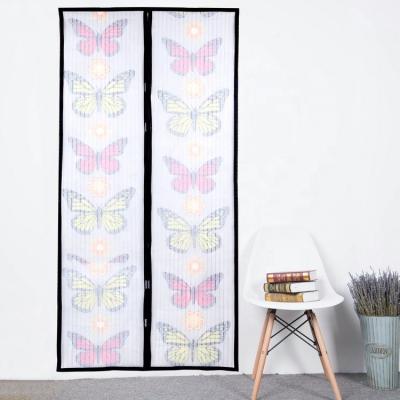 China Easy Install DIY 100% Polyester Folding Magnetic Mosquito Repellent Screen Doors for sale