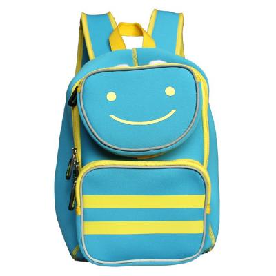 China Neoprene Boys Children School Backpack Bag , Blue Zipper Kids Schoolbags for sale