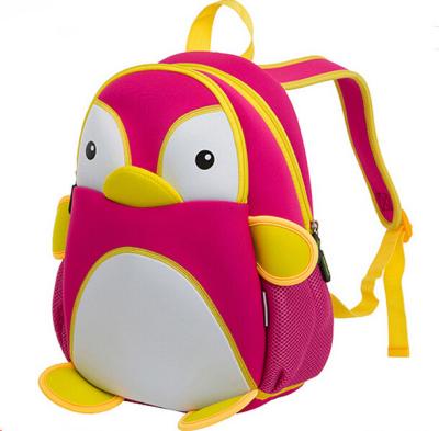 China 3D Cartoon Penguin Kids Travel Backpack Neoprene Waterproof for sale