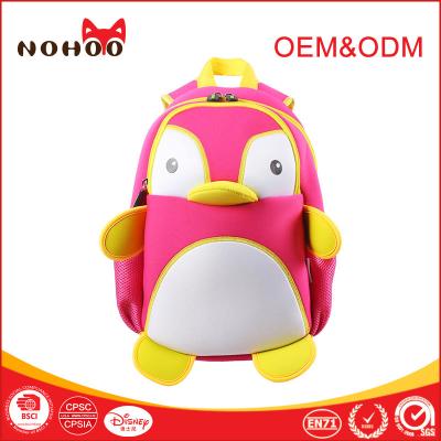 China Lovely Cartoon Kid School Backpack Animal Penguin Design Customized Color for sale