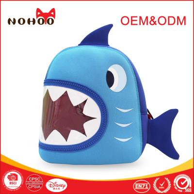 China Crazy Shark Design Children School Backpack Personalized Child Bags Durable for sale