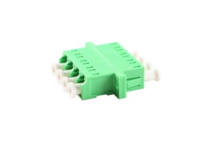 China LC / APC Single Mode Quad Fiber Optic Adaptor 4 Channel with Flange for sale