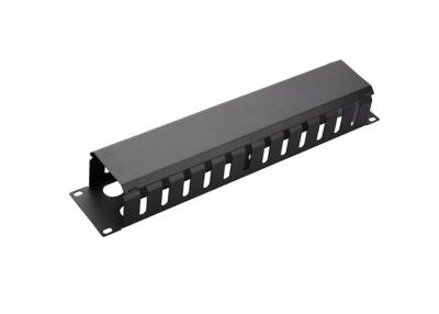 China 19 Inch Horizontal Rack Cable Management , 2U Rackmount Cable Manager With Metal Cover for sale