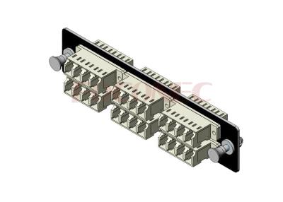 China Black Powder Coated Fiber Optic Adapter Panel 24 fiber with LC Multimode Quad Adapter for sale