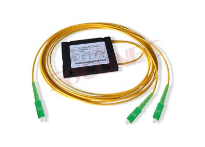 China Cassette Type Optical Fiber Splitter , Single / Dual Window FBT Fused 1x2 Coupler for sale