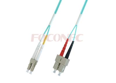 China LC-SC Multimode 10 Gig Duplex Fiber Optic Patch Cord , OM3 Laser Optimized Fibre Cable for sale