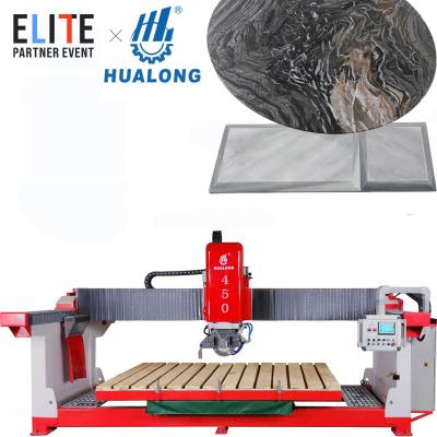 China Building Material Stores Hualong HLSQ-450 Automatic Bridge Saw Stone Cutting Machine For Granite Marble Stone Cutting for sale