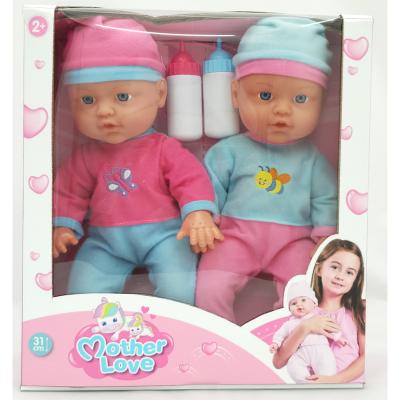 China Eco - Friendly Twin Kids Baby Doll Look Real , Kids Baby - Doll With Milk Bottle And Accessory for sale