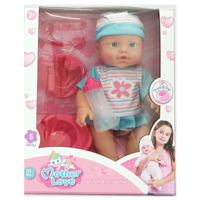 China Eco-Friendly Reborn ABS Material Doll Kits (Phthalates Free) 12 Inch Cute Doll with Drink, Pee-Pee, Function w/ 5 Pcs Accessory for sale