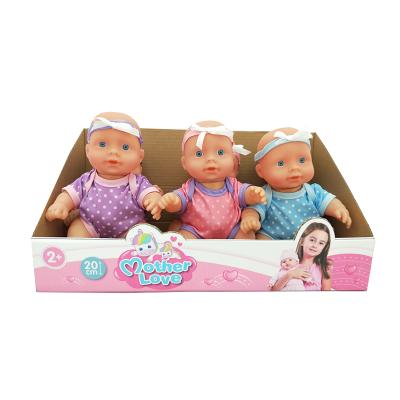 China 8 Inch Full Vinyl Cute Battery Operated Fashion Doll Toy Body Kids Play Doll Hot Home With 4 Sounds IC for sale